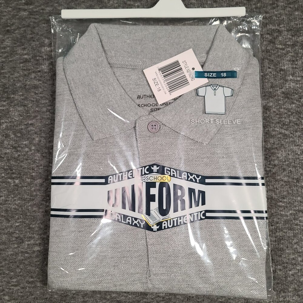 Brand New Authentic Galaxy Short Sleeve Gray Size 18 Uniform Shirt